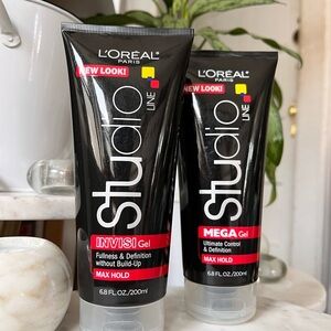 LOT 2 L'Oreal Studio Line Invisi Gel + Mega Gel - Max Hold NEW 6.8 oz